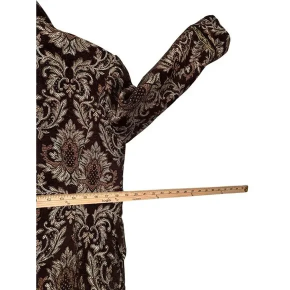 Kenzie Brocade Tapestry Coat Womens 12 Embroidered Elegant Woven Damask Boho